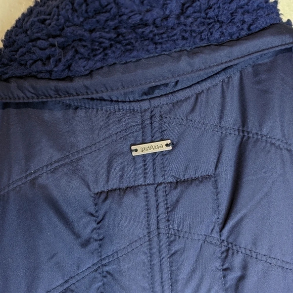prAna Diva long jacket women size Large color indigo Sherpa lined - Picture 4 of 8